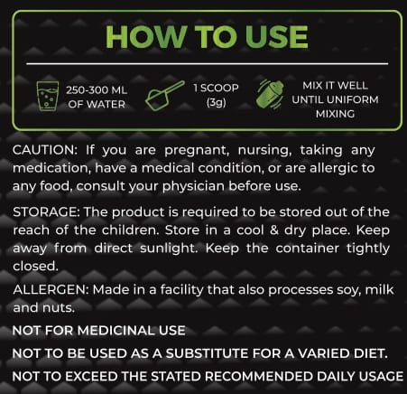 SARNEX Creatine Monohydrate – label close-up